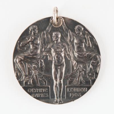 Lot #3052 London 1908 Olympics Silver Winner's Medal for Football (Soccer) - Image 1
