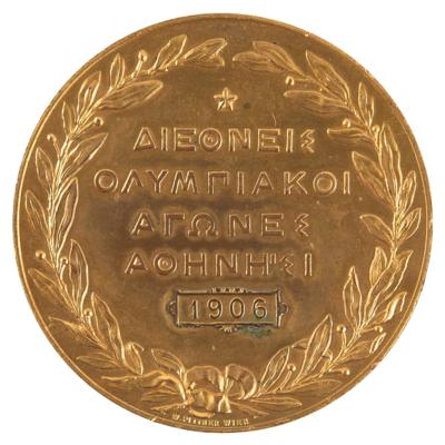 Lot #3116 Athens 1906 Intercalated Olympics Gilt Bronze Participation Medal - Image 2