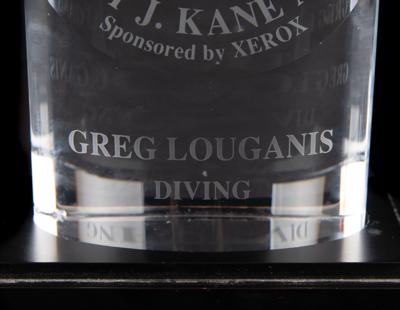 Lot #3369 Greg Louganis' 1994 Robert J. Kane Crystal Award - Image 3