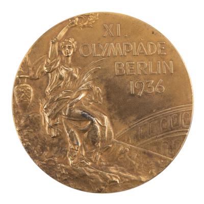 Lot #3069 Berlin 1936 Summer Olympics Gold Winner's Medal for Equestrian Show Jumping with Case - Image 1