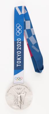 Lot #3112 Tokyo 2020 Summer Olympics Silver Winner's Medal for Cycling with Case - Image 1
