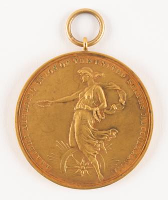 Lot #3047 St. Louis 1904 Olympics Gold Winner's Medal for Rope Climbing - Presented to George Eyser, an American Gymnast with One Leg - Image 2