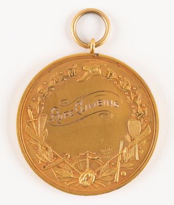Lot #3047 St. Louis 1904 Olympics Gold Winner's Medal for Rope Climbing - Presented to George Eyser, an American Gymnast with One Leg - Image 3