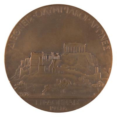 Lot #3050 Athens 1906 Intercalated Olympics Bronze Winner's Medal - Image 2