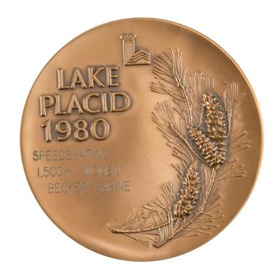 Lot #3092 Lake Placid 1980 Winter Olympics Bronze Winner's Medal for Speed Skating with Case - Image 2