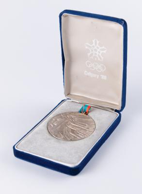 Lot #3097 Calgary 1988 Winter Olympics Silver Winner's Medal for Alpine Skiing with Case - Image 7