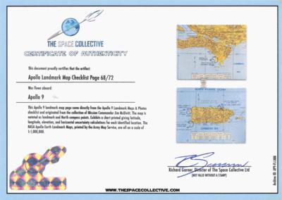 Lot #436 Apollo 9 Landmark Map Checklist Page [Attested as Flown by Richard Garner] - Image 3