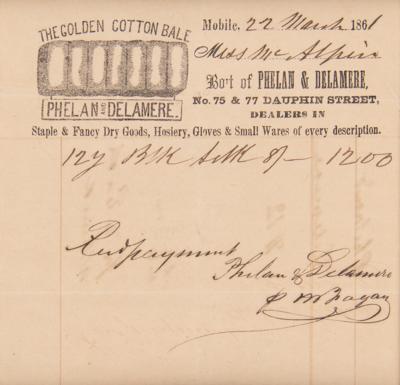 Lot #242 Golden Cotton Bale Receipt (1861) - Image 2