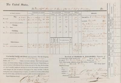 Lot #403 United States Light Artillery: Accounting Ledger (1818) - Image 2