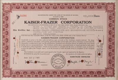 Lot #264 Kaiser-Frazer Corporation Stock Certificate and Transfer Letters - Image 5