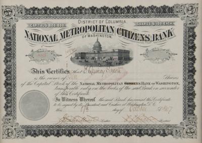 Lot #295 National Metropolitan Bank Stock Certificate - Image 2