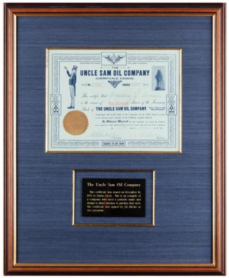 Lot #340 Uncle Sam Oil Company Stock Certificate - Image 1