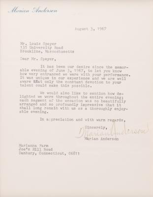 Lot #566 Marian Anderson Typed Letter Signed - Image 2