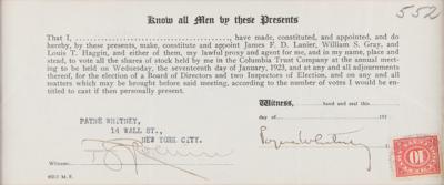 Lot #344 Payne Whitney Document Signed - Image 2