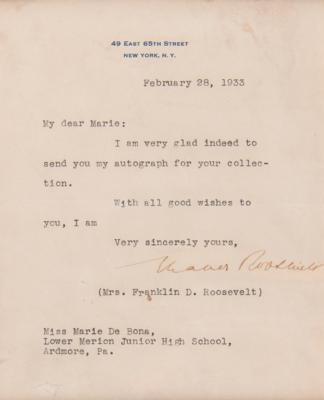 Lot #108 Eleanor Roosevelt Typed Letter Signed - Image 2