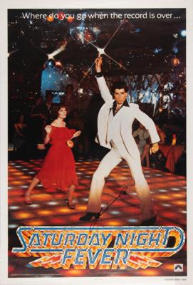 Lot #879 John Travolta Signed Movie Poster - Saturday Night Fever - Image 1