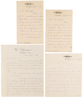 Lot #222 Charles A. Dana (4) Letters Signed on