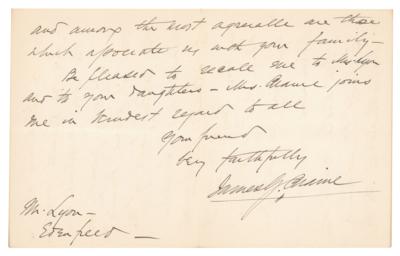 Lot #204 James G. Blaine Autograph Letter Signed - Image 3