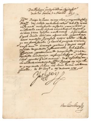 Lot #272 King Philip II Letter Signed