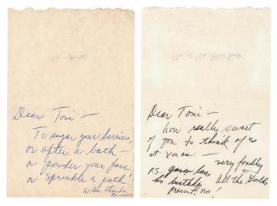 Lot #875 Barbra Streisand (2) Handwritten Notes - Image 1