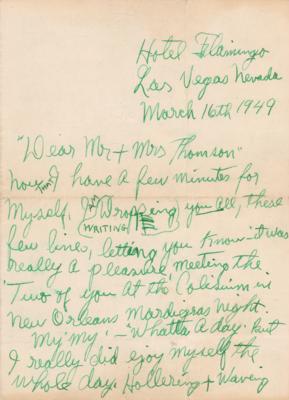 Lot #582 Louis Armstrong Autograph Letter Signed