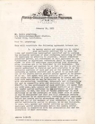 Lot #585 Louis Armstrong's Orchestra Document Signed - Image 2