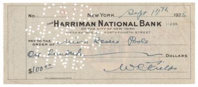 Lot #794 W. C. Fields Signed Check - Image 1