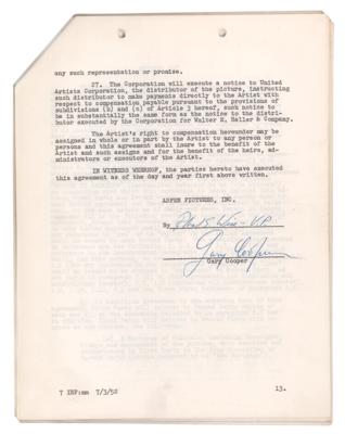 Lot #774 Gary Cooper Twice-Signed Document for 'Return to Paradise' - Image 2