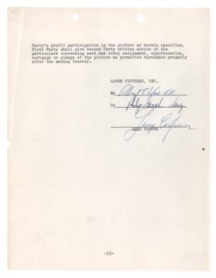 Lot #774 Gary Cooper Twice-Signed Document for 'Return to Paradise' - Image 3