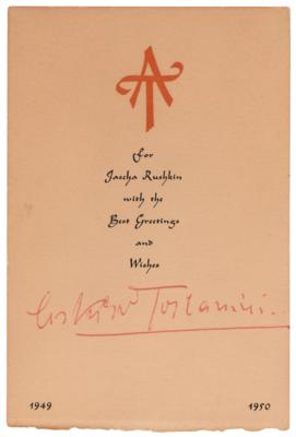 Lot #580 Arturo Toscanini Signed Card