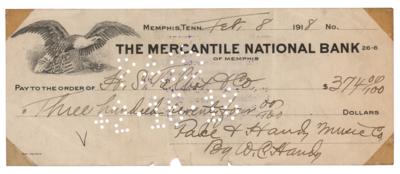 Lot #601 W. C. Handy Signed Check - Image 1