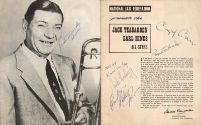 Lot #613 Jack Teagarden and Earl 'Fatha' Hines All-Stars Signed Program - Image 1