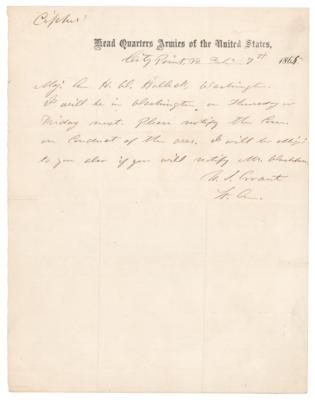 Lot #16 U. S. Grant Civil War-Dated Autograph