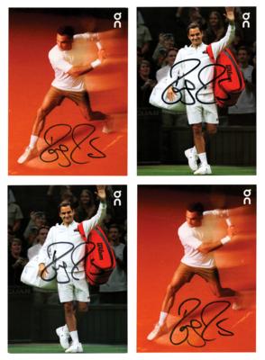Lot #905 Roger Federer (4) Signed Promo Cards