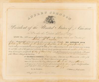 Lot #14 Andrew Johnson Document Signed as