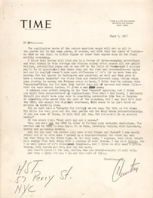 Lot #520 Hunter S. Thompson Typed Letter Signed: