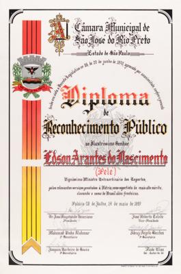 Lot #921 Pele's ‘Public Recognition’ Diploma from the Municipality of Sao Jose do Rio Preto, Brazil - Image 1