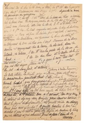 Lot #369 Ferdinand Foch Handwritten Speech Draft World War I: "By this unity of action maintained from the first lines of our front to the rear, the most distant of nations involved in the war quickly take on this sustained pace from which victory emerges" - Image 2