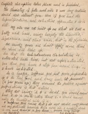 Lot #184 George Washington Carver Autograph Letter Signed on Peanut Oil: "My oils are all built up on what we call a fatty acid base" - Image 2