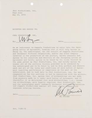 Lot #718 Al Pacino Document Signed for The Godfather Part II - Contract for the Role of Michael Corleone - Image 3