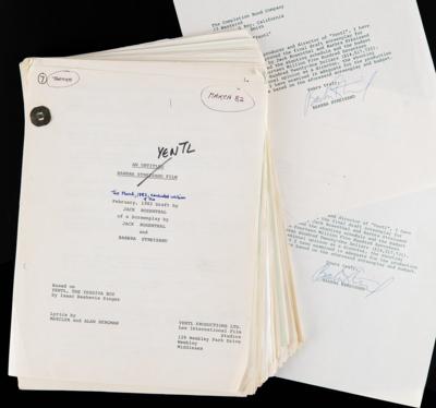 Lot #722 Barbra Streisand (2) Documents Signed for Yentl, with Working Draft of the Script - Image 1