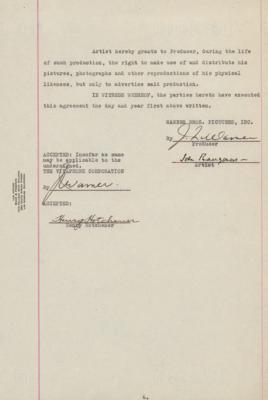 Lot #753 John Barrymore Document Signed for The