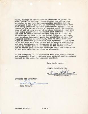 Lot #801 John Gielgud Document Signed for Julius Caesar - Image 1