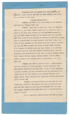 Lot #732 Mae West Document Signed for Diamond Lil - Image 2