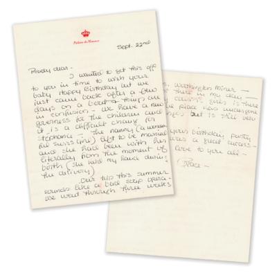 Lot #826 Grace Kelly Autograph Letter Signed on