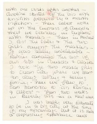 Lot #826 Grace Kelly Autograph Letter Signed on Vacation, Family, and Her Miscarriage - Image 3