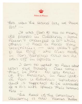 Lot #826 Grace Kelly Autograph Letter Signed on Vacation, Family, and Her Miscarriage - Image 4