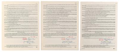 Lot #726 Three Stooges: Howard, Fine, and DeRita (3) Documents Signed - Image 1