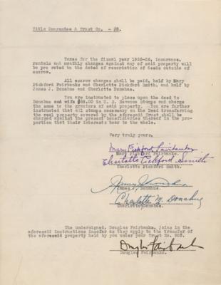 Lot #857 Mary Pickford and Douglas Fairbanks, Sr. Document Signed - Image 1