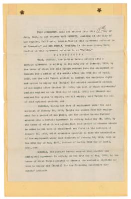 Lot #720 Mack Sennett and Ben Turpin Document Signed - Image 2